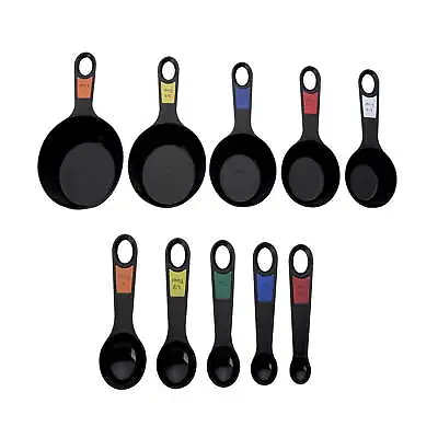 Farberware Professional 10-piece Plastic Measuring-cup And Spoon Set In Black • $8.99