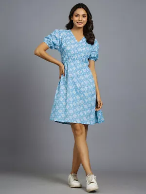 $43.99 • Buy Women Short Sleeve Dress Summer Beach Sundress Casual Party Wear Cotton Tunic