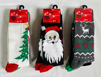 Men's Christmas Socks Shoe Size: 7-12 Assorted Patterns 9 Pairs NEW • $24.88