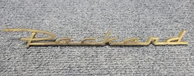 Vintage OEM 1950s Gold Packard  Emblem Script Badge Part# 448671 • $29.99