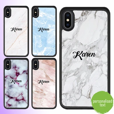 $13.99 • Buy For IPhone 14 13 12 Pro Max 11 Case Marble Personalised Text Initial Custom Name