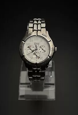 Vintage Guess G85328G Silver-Tone Analog Quartz Mens Wristwatch • $6.99