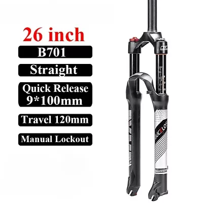 26/27.5/29 Inch MTB Bicycle Air Suspension Fork Straight/Tapered QR Front Fork • $315