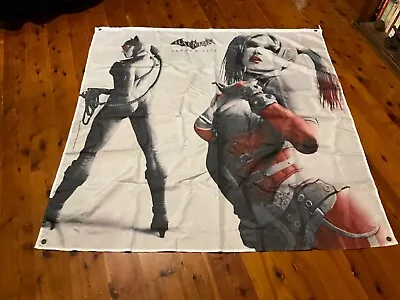 5X5 FT PRE OWNED BAT WOMAN Harley Quinn Man Cave Home Decor Wall Hanging Banner • $52.99