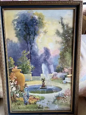 R. Atkinson Fox Framed Print Garden Of Romance 16” X 24” Under Glass • $70