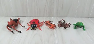 Lot Toy Bugs Insects Soft Vinyl Figures Millipede Scorpion Ladybug Ant Frog • £14.45