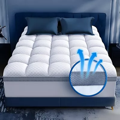 Premium Memory Foam Mattress Topper Queen For Ultra Comfort 2  Plush Pillow ... • $104.89