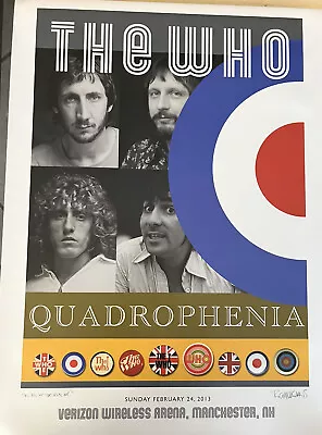 The Who Quadrophenia Signed Lithograph Poster Tour 2013 Oracle ArenaOaklandCA. • $90