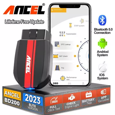 ANCEL BD200 Bluetooth OBD2 Scanner Car Code Reader Check Engine Diagnostic Tool • £29.99