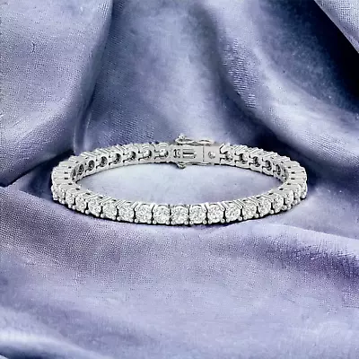 7Ct Round Cut Lab Created Diamond Women's Tennis Bracelet 14K White Gold Plated • $155.99