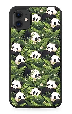 Giant Pandas In Bamboo Leaves Rubber Phone Case Tree Bamboos Panda Leaf CZ42 • £15.90