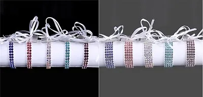 2 Or 4 Row Clear Diamante Corsage Bracelet Wedding Floral Prom  • £3.69