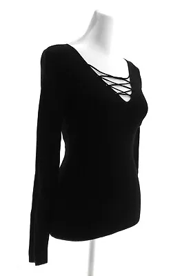 Ambiance Womens Pullover Sweaters Long Sleeve V Neck Color Black Size Medium • $16.79