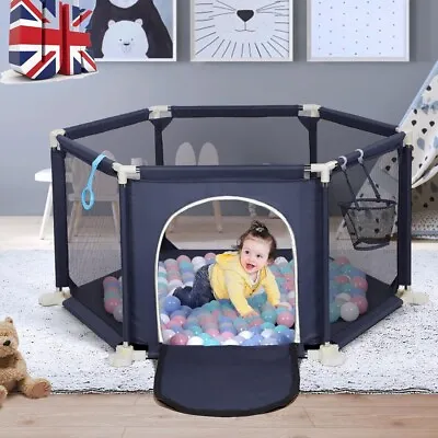 Large Baby Playpen Kids Toddler Infant Activity Center Saftety Play Fences Yard • £17.59
