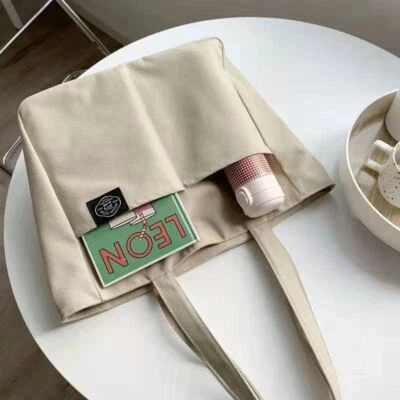 $18.38 • Buy Women Canvas Tote Bag Casual Handbag Shoulder Bag Large Capacity Shopping Bag