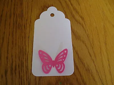 12 Pearlescent Lace Butterfly Large Name Place Gift Tags Card Favour Wish Tree • £2.25