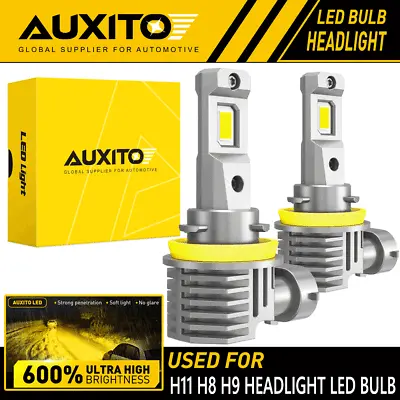 AUXITO H11 H8 LED Headlight Fog Light Bulbs Kit YELLOW GOLDEN High Low Beam EA • $26.59