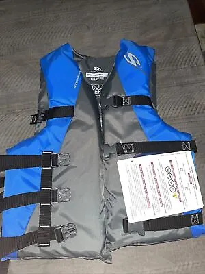 Stearns Classic Series Adult Universal Life Vest  Blue Grey Model • $34.95