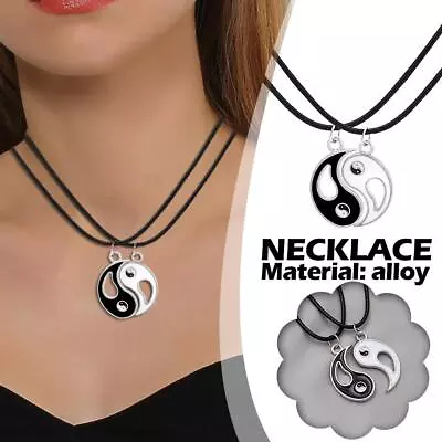 2023 Ying & Yang Best Bff Friends Necklace Pendant Gift Yang And Yin Set T8j5 • $5.47