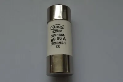 £2.99 • Buy Harok House Main Cut Out Cartridge Fuse 80A 500v 100ka 22x58 New Free