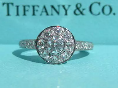 Tiffany & Co. Circlet .64 Diamond Platinum Wedding Engagement Ring Pt950 Size 6 • $2995