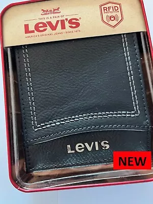 Levis  Wallet  Bi-fold Men's Black Leather  New  Uk. Shipping • £20.99