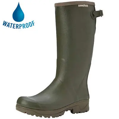 Goodyear Stream Mens Green Tall Neoprene Wellington Boots Wellies Size UK 7-12 • £54.99