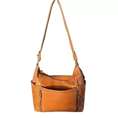 The Sak Leather Hobo Bag With Floral Embossment Outside Pockets • $23