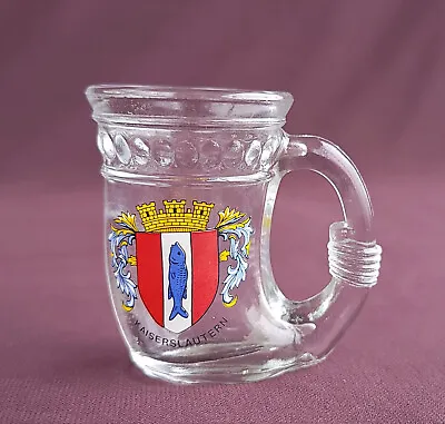 Kaiserslautern Vintage Shot Glass German Mini Beer Mug Hunting Horn • $7.93