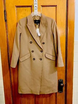 J.Crew Double Breasted Cashmere Wool Blend Pea Coat Beige NWT Size 2 Petite • $109.99