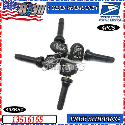 For GM Chevrolet Silverado GMC 433Mhz US 4pcs Tire Pressure Sensor TPMS 13516165 • $57.21