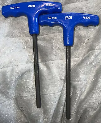 Lot Of 3: Vaco 76306 Hex Key Wrench 6MM Plastic T-Handle 6  Long • $12