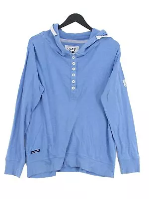 Lazy Jacks Women's Hoodie UK 10 Blue 100% Cotton Pullover • £27.50