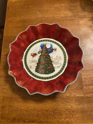 Villeroy & Boch Toy's Fantasy 9  Round Serving Dish Bowl Christmas Tree Sleigh • $19.90