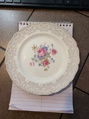 Vintage Keystone Cannonsburg Dessert Plate 22K Gold Floral Scalloped Replacement • $7