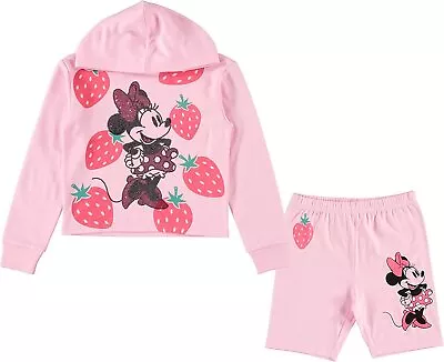 Disney Minnie Mouse Skimmer Hoodie And Biker Shorts- Sizes 4-16 • $14.99