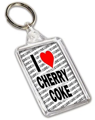 I Love Cherry Coke Keyring - Gift - Birthday - Christmas - Stocking Filler • £3.99