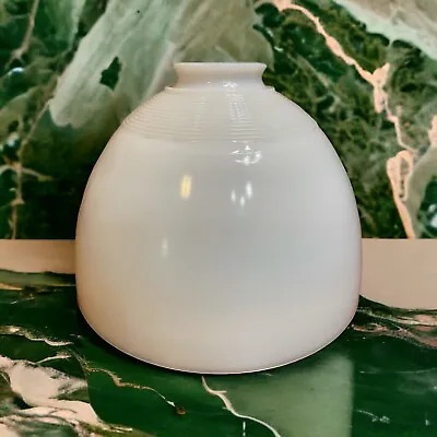 Vintage Ribbed Holophane Industrial Lighting Milk Glass Lamp Shade 9.25  • $45