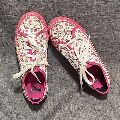 VANS Off The Wall Hello Kitty Shoes Size 3M Pink Bows Polka Dot Youth • $23.99