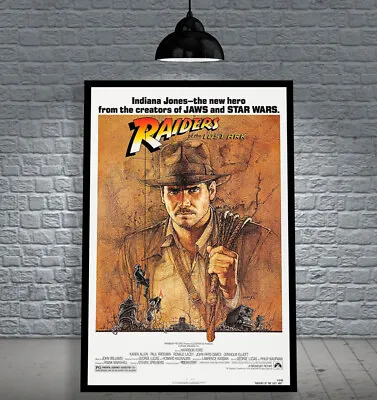 $79.99 • Buy Indiana Jones Raiders Of The Lost Ark 1981 Framed Movie Poster Print Cinema 