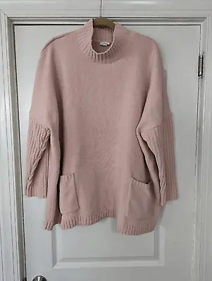 J. Jill Chenille Sweater Women's Size 3X Pink Drop Shoulder Mock Neck • $24