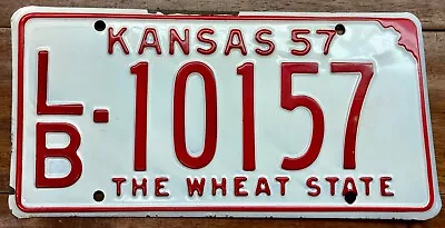 Unique Very Nice 1957 Labette County Kansas License Plate W/ 57   # Lb 10157 • $19.95