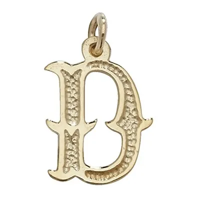 9ct Gold 14mm Gothic Initial D Pendant • £75.93