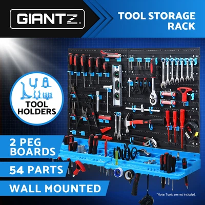 $34.95 • Buy Giantz 54 Storage Bin Rack Wall Mounted Tools Organiser Peg Wall Bench Garage