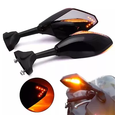 For Yamaha YZF R1 R6 FZ1 FZ6 600R R3 Motorcycle Amber Mirror LED Turn Signal • $39.52