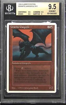 1994 Summer Magic Granite Gargoyle Rare Magic: The Gathering Card BGS 9.5 • $4000