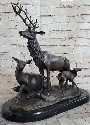 Deer Elk Stag Buck Bronze Statue Hunter By Mene Art Wild Animal Sculpture Sale • $279.65