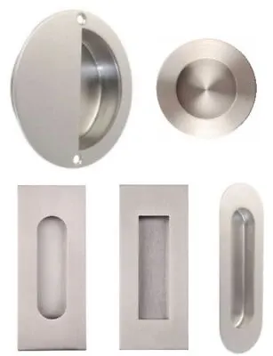 Flush Pull Recessed Sliding Door Handle Round Square Oval Oblong Moon Pocket • £5.25
