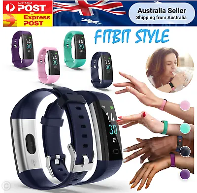 Bluetooth Smart Bracelet Fitbit Style Heart Rate Watch Monitor Pedometer Tracker • $33.90