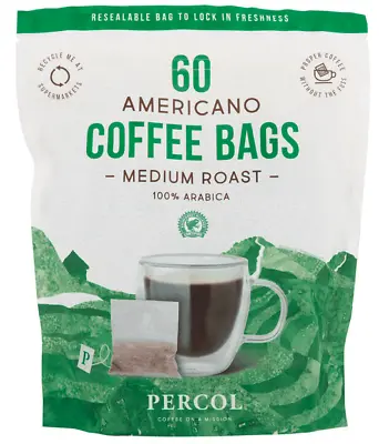 Americano Medium Roast Coffee Bags 60 X 8g Individual Bags Resealable Bag • £14.91